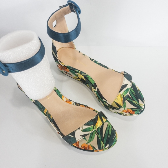 Stuart Weitzman Capri Platform Wedge Sandals Green -6 - Picture 4 of 5